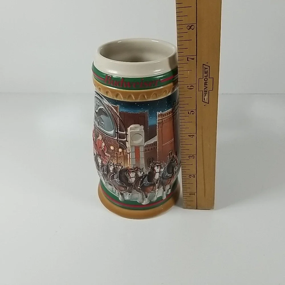 1997 Budweiser Holiday Stein CS313 Christmas beer mug Anheuser-Busch Bud series